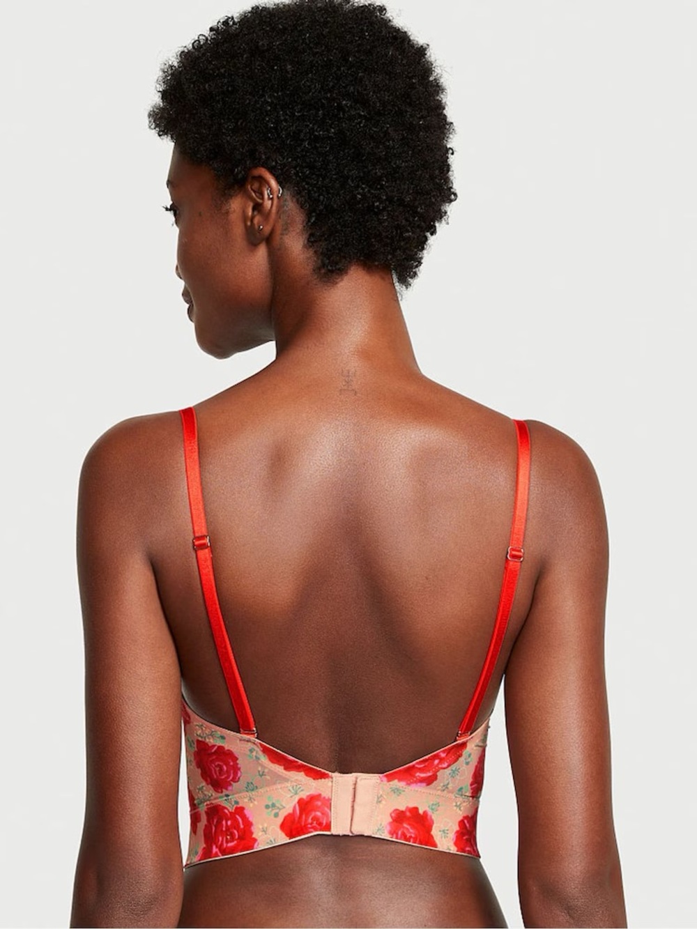 34C VS Dream Angels Tomato Red Embroidered Illuminating Blooms Corset Bra Top - Picture 5 of 14
